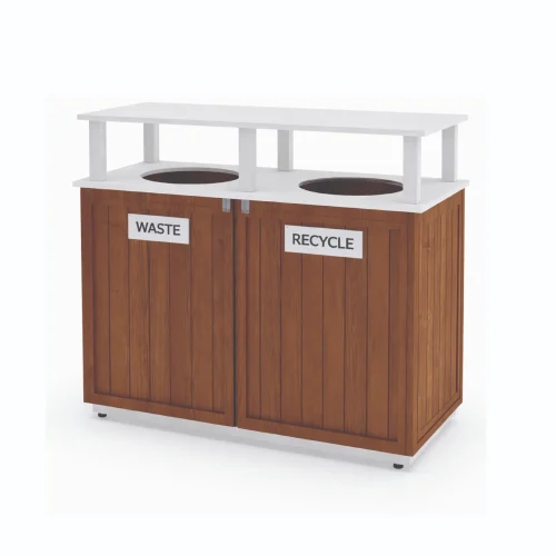 DUVA-200ST Dual Waste and Recycle Valet Stained